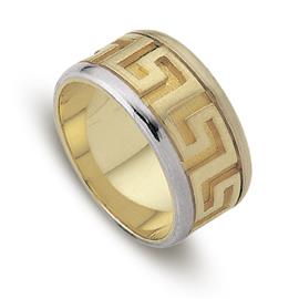 Обручальное кольцо из двухцветного золота 585 пробы, артикул R-ДК 039