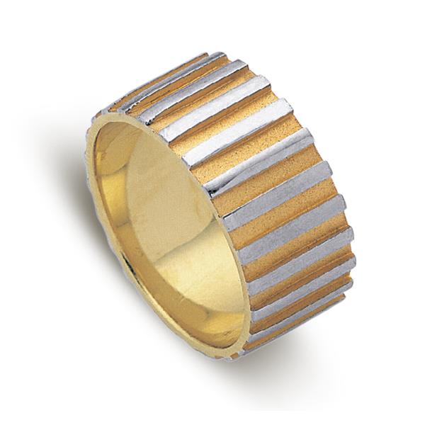 Обручальное кольцо из двухцветного золота 585 пробы, артикул R-ДК 021