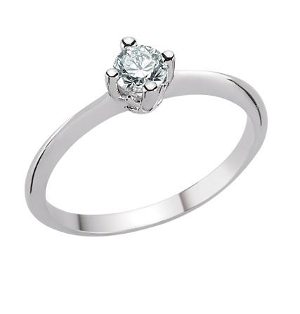 Помолвочное кольцо с бриллиантом 0,30 ct 3/5 белое золото, артикул R-TRN04774-013