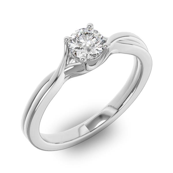 Помолвочное кольцо с 1 бриллиантом 0,33 ct 4/8  из белого золота 585°