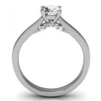 Помолвочное кольцо из белого золота 585°  с 1  бриллиантом 0,50 ct 4/5 и 10 бриллиантами 0,10 ct 4/5