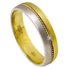 Обручальное кольцо с бриллиантом из золота 585 пробы, серии "Diamond", артикул R-1843/001