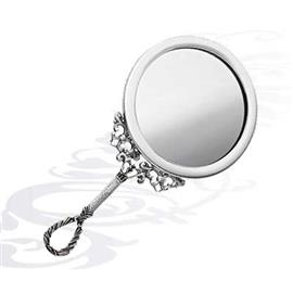 Серебряное Зеркало круглое с ажурной ручкой, артикул R-0110315А2