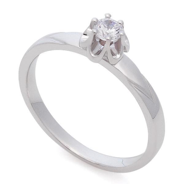 Помолвочное кольцо с бриллиантом 0,20 ct 4/5 белое золото, артикул R-КК 039020