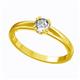 Помолвочное кольцо с 1 бриллиантом 0,21 ct 4/5  из желтого золота 585°