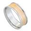 Обручальное кольцо дизайнерское из белого, розового золота, комфортная посадка, артикул R-E1001-23, цена 31 644,00 ₽