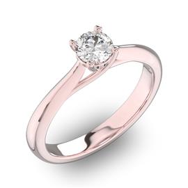 Помолвочное кольцо 1 бриллиантом 0,34 ct 4/5 из розового золота 585°, артикул R-D31518-3