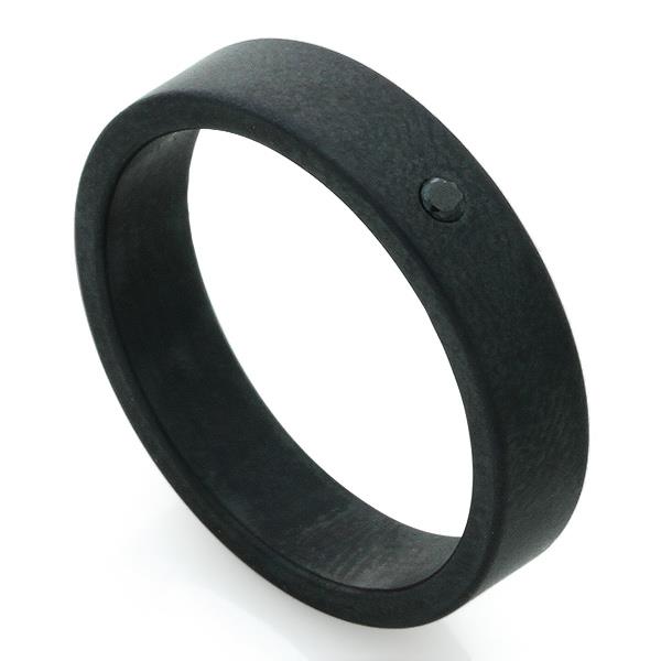 Обручальное кольцо из титана с 1 бриллиантом, артикул R-Т4350