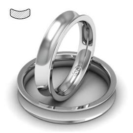 Обручальное кольцо классическое из белого золота, ширина 4 мм, комфортная посадка, артикул R-W845W