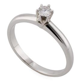 Помолвочное кольцо с 1 бриллиантом 0,20 ct 4/5  из белого золота 585°, артикул R-YZ42354-2