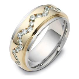 Обручальное кольцо с бриллиантами, артикул R-1639