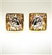 Запонки Тигры из серебра 925 пробы с гальваническим покрытием родием и золотом