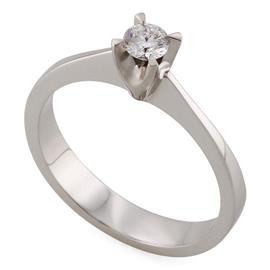 Помолвочное кольцо с 1 бриллиантом 0,19 ct 5/6 белое золото, артикул R-СА448