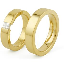 Обручальные кольца с 1 бриллиантом из золота, артикул R-ТС des98