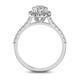Помолвочное кольцо с 1 бриллиантом 0,7 ct 4/5  и 30 бриллиантами 0,18 ct 4/5 из белого золота 585°