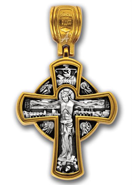 Крест нательный православный Распятие, Рождество Христово