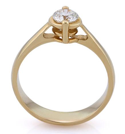 Помолвочное кольцо с бриллиантом 0,50 ct 6/6 желтое золото сертификат GIA