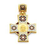 Крестик нательный православный  Нерукотворный образ Иисуса Христа, святой Николай Чудотворец, артикул R-KRSPE0600