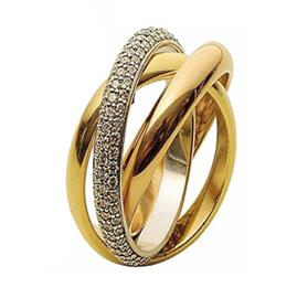 Обручальное кольцо с бриллиантами, артикул R-1575-2