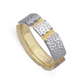 Обручальное кольцо из двухцветного золота 585 пробы, артикул R-СЕ002