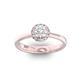 Помолвочное кольцо с 1 бриллиантом 0,45 ct 4/5  и 14 бриллиантами 0,08 ct 4/5 из розового золота 585°