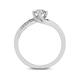 Помолвочное кольцо с 1 бриллиантом 0,40 ct 4/5  и 14 бриллиантами 0,04 ct 4/5 из белого золота 585°