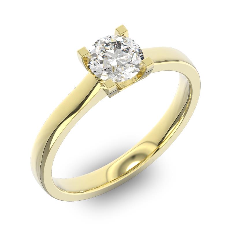 Помолвочное кольцо с бриллиантом золотое