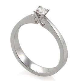 Помолвочное кольцо с 1 бриллиантом 0,20 ct 3/6  из белого золота 585°, артикул R-YZ41422-2