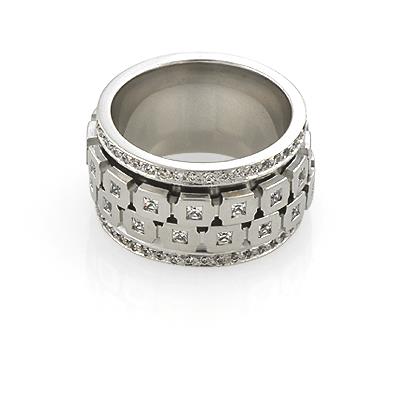 Эксклюзивное крутящееся обручальное кольцо с бриллиантами из золота 585 пробы