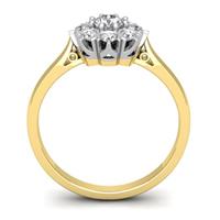 Кольцо с 9 бриллиантами 0,48 ct 4/5  из белого и желтого золота 585°