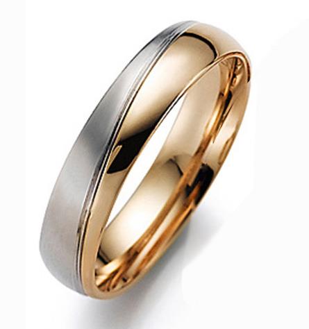 Обручальное кольцо из белого и розового золота 585 пробы, артикул R-55-323-3м