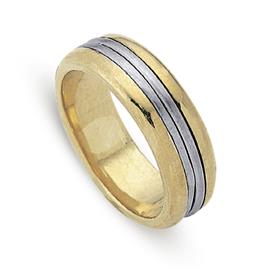 Обручальное кольцо из двухцветного золота 585 пробы, артикул R-ДК 029