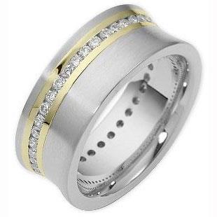 Обручальное кольцо из золота 585 пробы с бриллиантами, артикул R-2019w