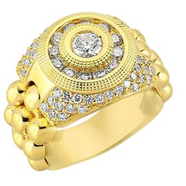 Кольцо из желтого золота 750 пробы с бриллиантами, артикул R-80924