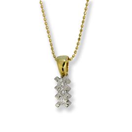 Подвеска золотая с бриллиантами с цепочкой, артикул R-DNK01154-002