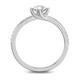 Помолвочное кольцо с 1 бриллиантом 0,45 ct 4/5  и 20 бриллиантами 0,12 ct 4/5 из белого золота 585°