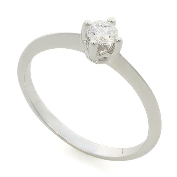 Помолвочное кольцо с 1 бриллиантом 0,27 ct 4/5 белое золото, артикул R-TRN04898-02