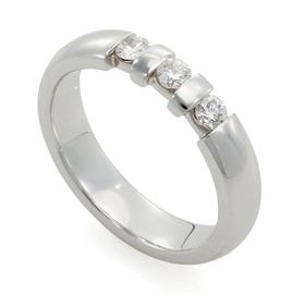 Обручальное кольцо с 3 бриллиантами из белого золота 585 пробы, артикул R-10030