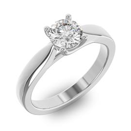Помолвочное кольцо 1 бриллиантом 0,70 ct 4/5 из белого золота 585°, артикул R-D38231-2