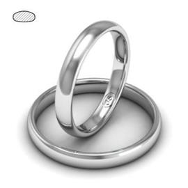 Обручальное кольцо классическое из белого золота, ширина 3 мм, комфортная посадка, артикул R-W535W