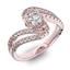 Помолвочное кольцо с 1 бриллиантом 0,45 ct 4/5  и 48 бриллиантами 0,38 ct 4/5 из розового золота 585°, артикул R-D42599-3, цена 193 639,96 ₽