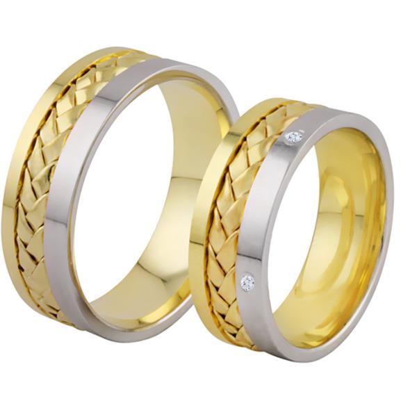 Обручальные кольца с бриллиантами из золота, артикул R-ТС 1117