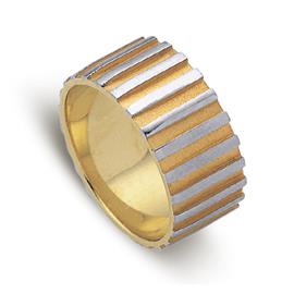 Обручальное кольцо из двухцветного золота 585 пробы, артикул R-ДК 021