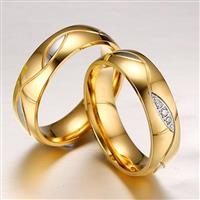 Обручальные кольца парные с бриллиантами из желтого золота 585 пробы
