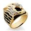 Мужское кольцо с фианитами и ониксом из желтого золота, артикул R-0715, цена 24 750,00 ₽