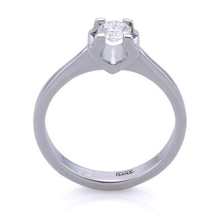 Помолвочное кольцо с 1 бриллиантом 0,50 карат белое золото 585° сертификат GIA