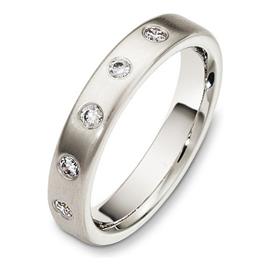 Обручальное кольцо с бриллиантами из белого золота 585 пробы, артикул R-3030