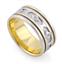 Обручальное кольцо с 7 бриллиантами 0,07 карат белое и желтое золото, артикул R-3335, цена 64 737,66 ₽