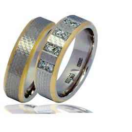 Обручальные кольца с бриллиантами серии "Twin Set", артикул R-ТС К009