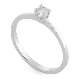 Помолвочное кольцо с 1 бриллиантом 0,11 ct 3/5 из белого золота, артикул R-TRN05044-18